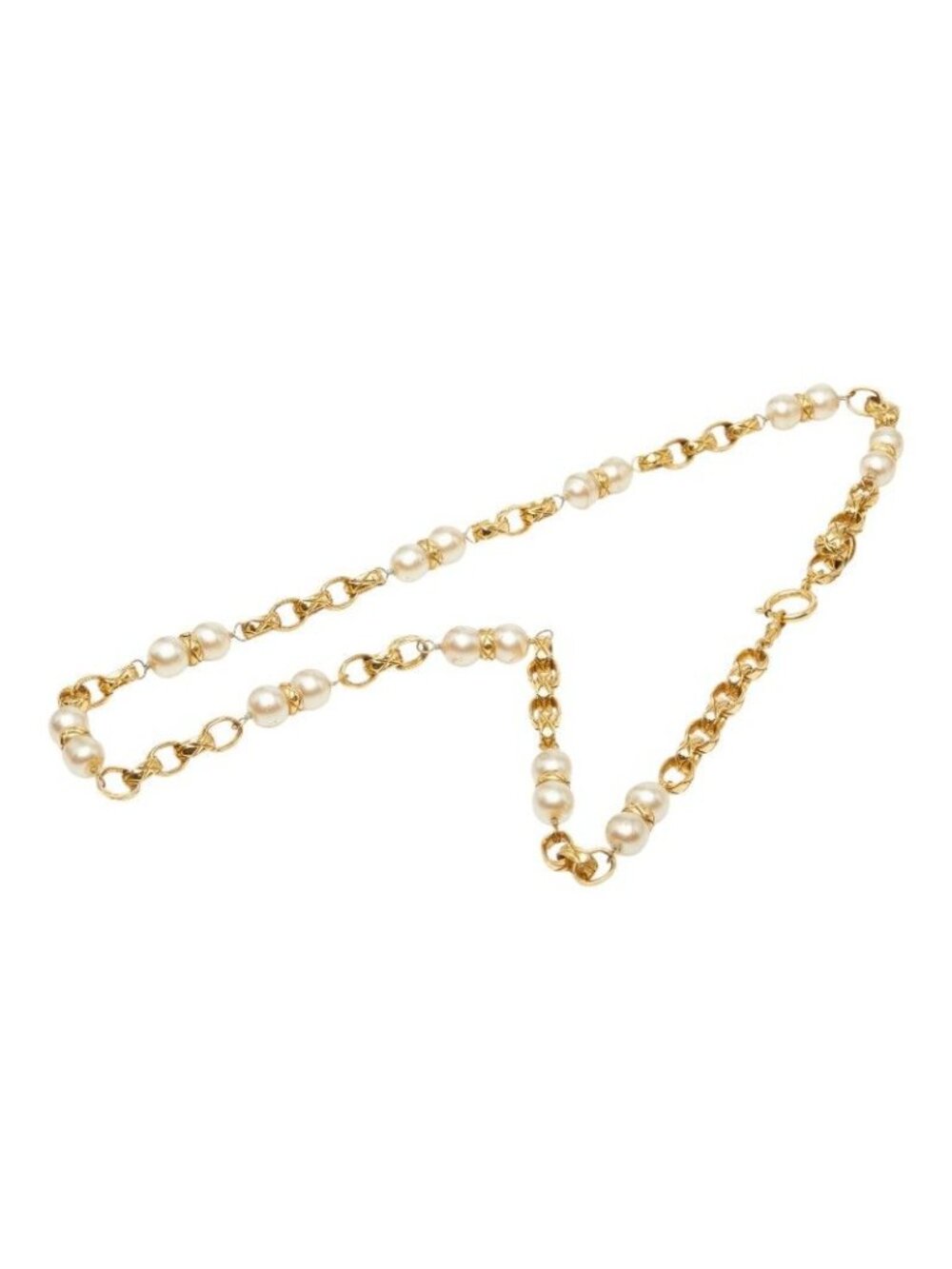 Chanel Chain Necklace Gold Faux Pearl Plated - Picture 3 of 7